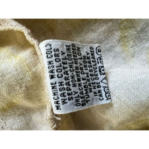 Tommy Bahama Yellow Cream Hawaiian Print Linen Button Down Shirt Large - Picture 4 of 8
